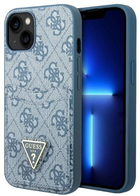 Etui plecki Guess 4G Triangle Logo Cardslot do Apple iPhone 13 mini Blue (3666339047764) - obraz 1