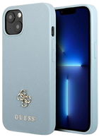 Etui plecki Guess Saffiano 4G Small Metal Logo do Apple iPhone 13 mini Blue (3666339048006) - obraz 1