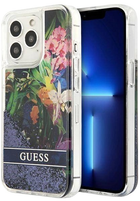 Панель Guess Flower Liquid Glitter для Apple iPhone 13 Pro Max Blue (3666339041267)