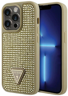 Etui plecki Guess Rhinestone Triangle do Apple iPhone 14 Pro Gold (3666339120078) - obraz 1