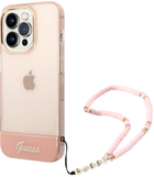 Панель Guess Translucent Pearl Strap для Apple iPhone 14 Pro Pink (3666339064303) - зображення 1