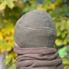 Флісова зимова тактична шапка M-KET Хакі чоловіча та жіноча для щоденного носіння або як підшоломник розмір універсальний 55-57 - зображення 7