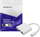 Адаптер Qoltec USB-Typ C - HDMI A /USB-A/USB-Typ C PD 0.2 m білий (5901878504254) - зображення 3