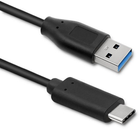 Кабель Qoltec USB-Typ C - USB Typ A 0.25 m чорний (5901878504209) - зображення 1
