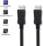 Кабель Qoltec DisplayPort v1.3 - DisplayPort v1.3 8K 1 m чорний (5901878504650) - зображення 2