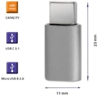 Adapter Qoltec USB Typ-C - Micro USB-B szary (5901878504780) - obraz 3