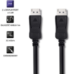 Кабель Qoltec DisplayPort v1.4 - DisplayPort v1.4 8K 1 m чорний (5901878505855) - зображення 2