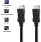 Кабель Qoltec DisplayPort v1.4 - DisplayPort v1.4 8K 0.5 m чорний (5901878505848) - зображення 2