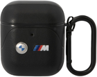 Etui CG Mobile BMW Leather Curved Line do AirPods 1 / 2 Czarny (3666339089535) - obraz 1