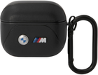 Etui CG Mobile BMW Leather Curved Line do AirPods 3 Czarny (3666339089559) - obraz 1