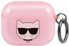 Etui CG Mobile Karl Lagerfeld Glitter Choupette do AirPods 3 Różowy (3666339009182) - obraz 1