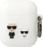 Etui CG Mobile Karl Lagerfeld Silicone Karl & Choupette do AirPods 1 / 2 Biały (3666339088194) - obraz 1