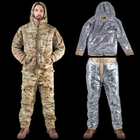 Тактичний Зимовий військовий костюм з тепловідбійною підкладкою Omni Hit Multicam Куртка з капюшоном та зимові штани Ріп Стоп L Мультикам HWMRZZ0026800-1 - зображення 1