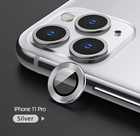 Комплект захисних стекол USAMS Camera Lens Glass для камери iPhone 11 Pro metal ring срібний (6958444987477) - зображення 1