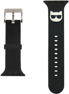 Pasek Karl Lagerfeld Silicone Choupette Heads KLAWLSLCK do Apple Watch Series 1/2/3/4/5/6/7/8/SE/SE2/Ultra 42-45 mm Czarny (3666339031671)