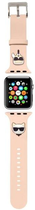 Pasek Karl Lagerfeld Silicone Karl & Choupette Heads KLAWLSLCKP do Apple Watch Series 1/2/3/4/5/6/7/8/SE/SE2/Ultra 42-45 mm Różowy (3666339031572) - obraz 1