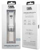 Pasek Karl Lagerfeld Silicone Karl Heads KLAWLSLKW do Apple Watch Series 1/2/3/4/5/6/7/8/SE/SE2/Ultra 42-45 mm Biały (3666339031657) - obraz 4