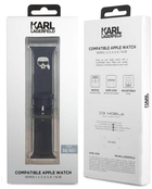 Pasek Karl Lagerfeld Silicone Karl Heads KLAWMSLKK do Apple Watch Series 1/2/3/4/5/6/7/SE 38-41 mm Czarny (3666339031602) - obraz 3