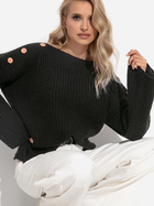 Sweter damski luźny Fobya F1265 42/44 Czarny (5903707126897) - obraz 3