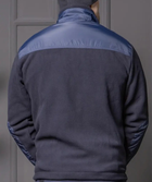 Флисовая кофта ДСНС с усиленными водонепроницаемыми вставками / Плотная флиска мужская темно-синяя 60 - изображение 4