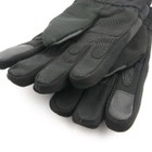 Тактичні рукавички з протектором із махровою підкладкою (арт. 23-17-31) чорний - зображення 2