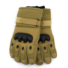 Тактические перчатки с протектором с махровой подкладкой (арт. 23-17-31) песочний - изображение 3