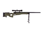 Страйкбольна гвинтівка снайперська MB08D - з оптикою та сошками - olive [WELL] (для страйкболу) - зображення 2