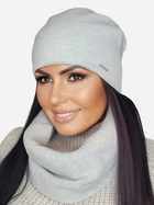 Комплект жіночий шапка + хомут Kamea K.21.202.05 54-60 Світло-сірий (5903246745009) - зображення 1