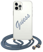 Панель Guess Script Vintage для Apple iPhone 12 Pro Max Синя (3700740495414)