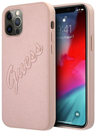 Панель Guess Saffiano Vintage Script для Apple iPhone 12 Pro Рожева (3666339002732) - зображення 1