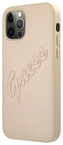 Панель Guess Saffiano Vintage Script для Apple iPhone 12 Pro Max Золота (3666339004439) - зображення 3