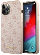 Etui Guess 4G Metal Gold Logo do Apple iPhone 12/12 Pro Pink (3666339005085) - obraz 1