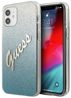 Панель Guess Glitter Gradient Script для Apple iPhone 12 mini Синя (3700740494790) - зображення 1