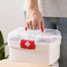 Аптечка органайзер з відсіками 26х17см Білий контейнер для зберігання ліків, кейс під аптечку (VS7006398) - изображение 6