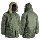 Куртка парка Аляска с мехом US N3B TEESAR® PARKA Оливковая S - изображение 1