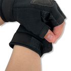 Тактичні рукавички з відкритими пальцями чорний розмір L - зображення 3