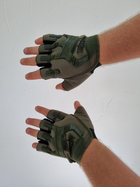 Тактические перчатки без пальцев Mechanix Mpact , Олива, - изображение 3