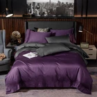 Постільна білизна MERISET ДУЕТ VIOLET FLOWER/ANTHRACITE Premium Сатин однотон Полуторний 550687-1