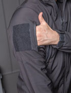 Чоловіча куртка Softshell поліція з флісовою підкладкою чорна вітро та водовідштовхуюча з липучками під шеврон L - зображення 4