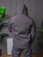 Чоловіча куртка Softshell поліція з флісовою підкладкою чорна вітро та водовідштовхуюча з липучками під шеврон 5XL - зображення 7