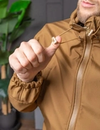 Мужская куртка Softshell койот с капюшоном и липучками под шевроны водонепроницаемая 3XL - изображение 3