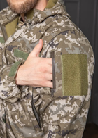 Чоловіча куртка Soft Shell піксель на Флісі вітрозахисна Демісезонна з липучками під шеврон XL - зображення 5