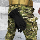 Зимние Перчатки с карабином Softshell черные размер M - изображение 4