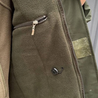 Чоловіча Зимова Куртка на синтепоні з флісовою підкладкою / Водовідштовхувальний Бушлат олива розмір 3XL - зображення 8