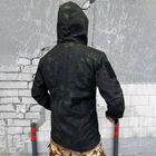 Демісезонна чоловіча Куртка Softshell на флісі з Капюшоном та Липучками під шеврони чорний мультикам розмір 3XL - зображення 4