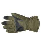 Плотные зимние перчатки SoftShell на флисе с сенсорными вставками олива размер универсальный L/XL - изображение 5