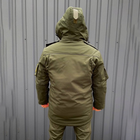 Чоловіча Зимова Куртка на синтепоні з флісовою підкладкою / Водовідштовхувальний Бушлат олива розмір 6XL - зображення 3