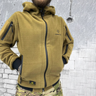 Мужская флисовая кофта с капюшоном и карманами Logos tactical / Плотная Флиска койот размер M - изображение 3