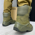 Мужские демисезонные Ботинки Vogel с Мембраной / Кожаные Берцы на стойкой подошве олива размер 44 - изображение 3