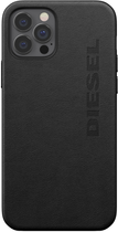 Etui Diesel Moulded Case Premium Leather Wrap do Apple iPhone 12/12 Pro Black (8718846085267) - obraz 1